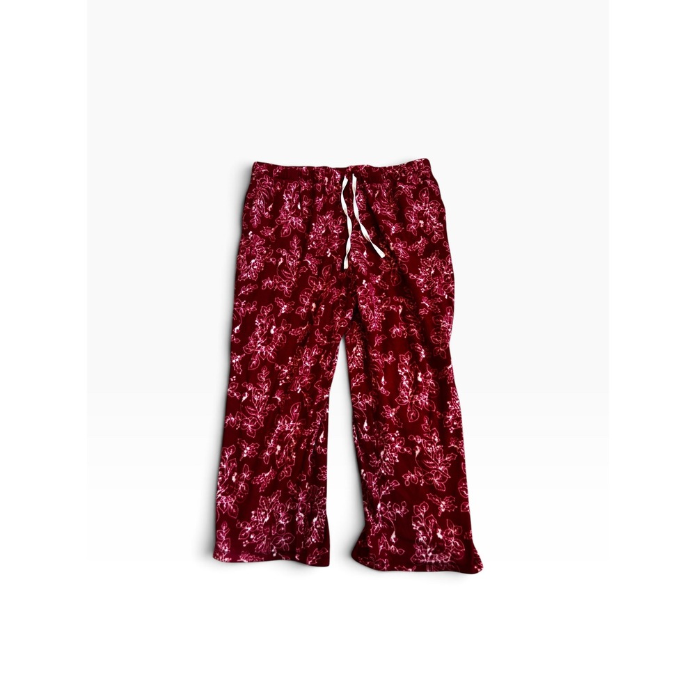 Croft & Barrow Pajama Pants XXL Red Cardinal Holly Fleece Holiday Christmas